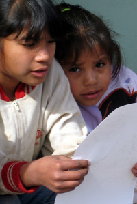 two children reading